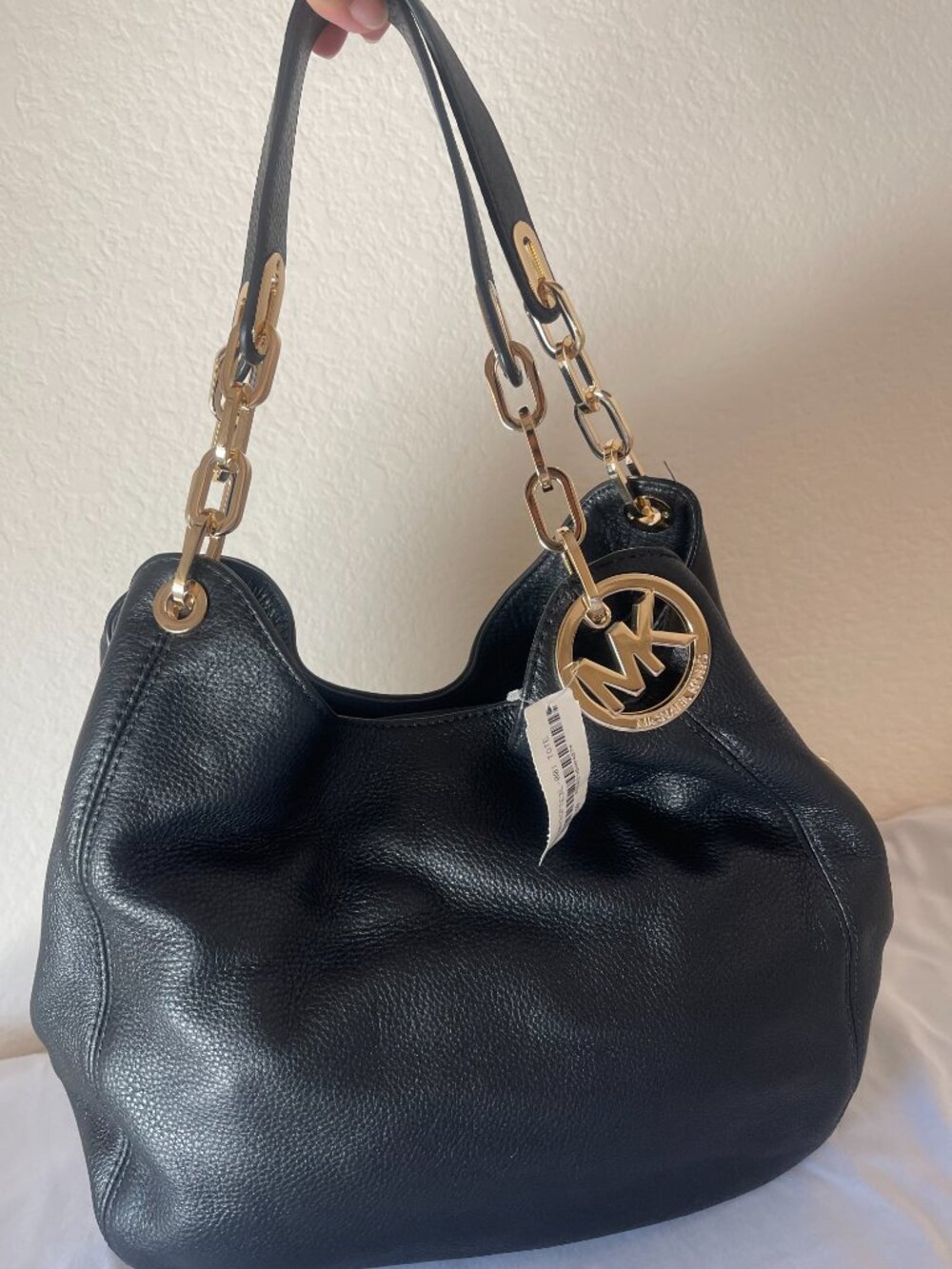 Michael Kors Black Pebbled Leather Slouchy Handbag